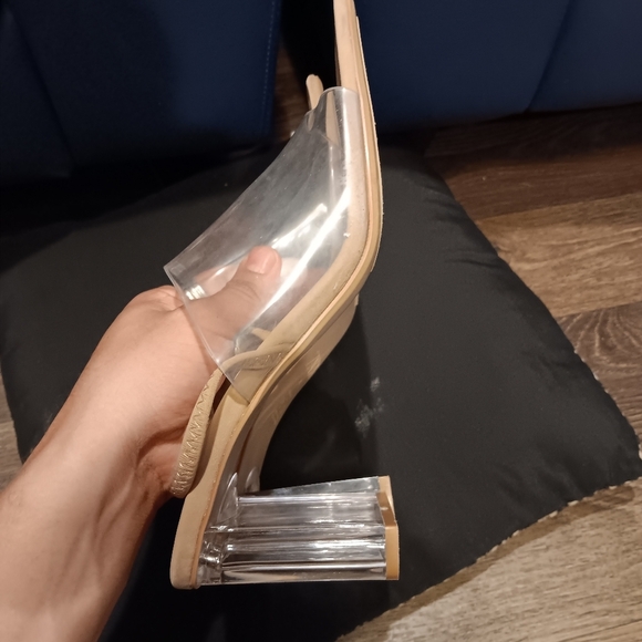 ZARA  WOMAN VINYL HIGH-HEEL SANDALS SHOES CLEAR SZ 41 Usa 10 Or 9 - Picture 4 of 6